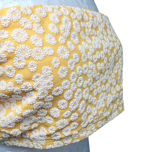 & Other Stories Yellow Floral Textured Bandeau Bikini Top Size 10 NWT - Picture 2 of 10